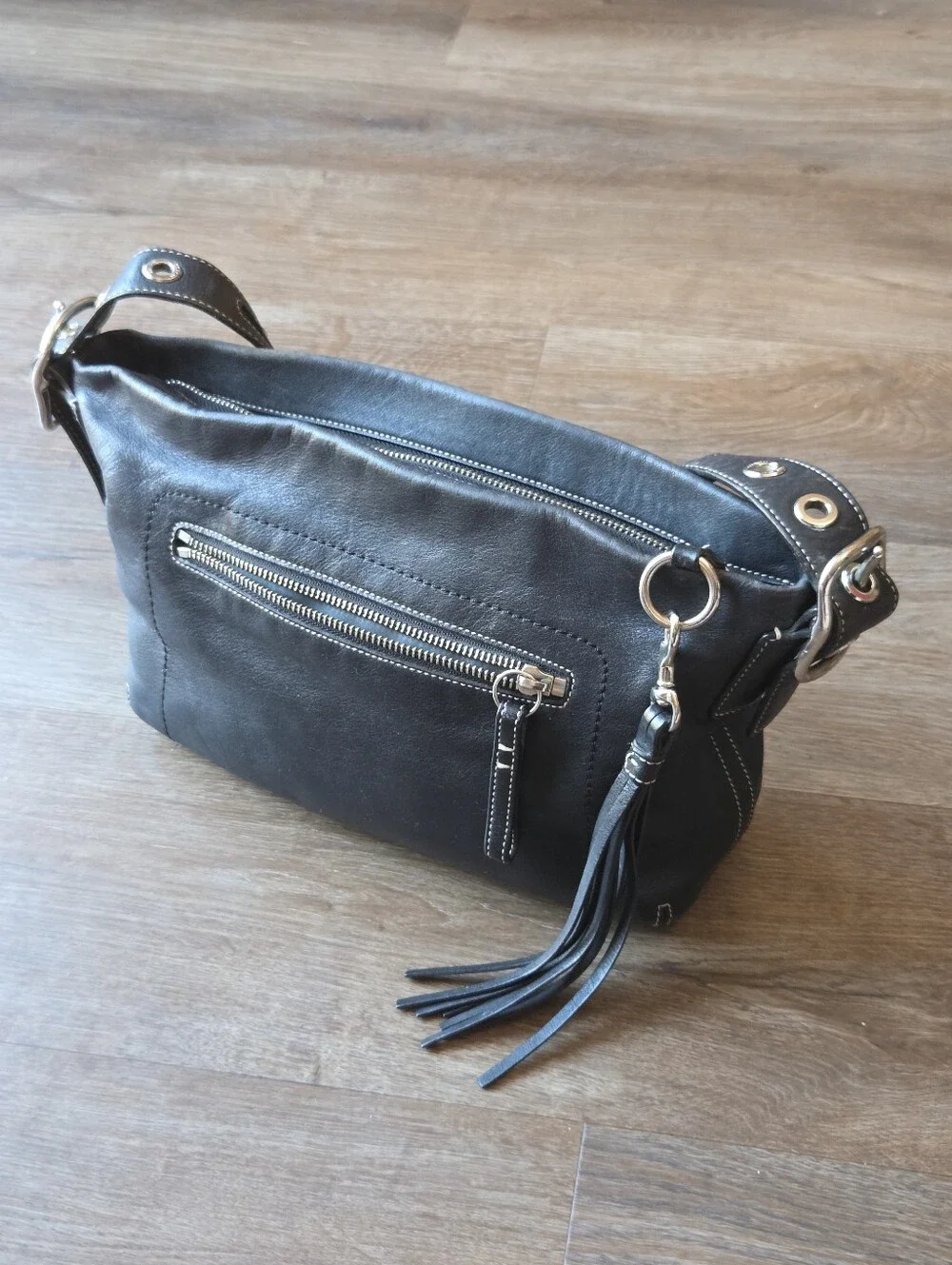 Vintage Coach 1417 Black Genuine Leather East West Legacy Shoulder Bag Hobo Bag